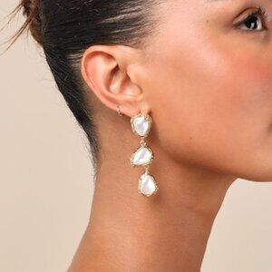petit moments Heights Earrings in Gold pearl dangle drop
